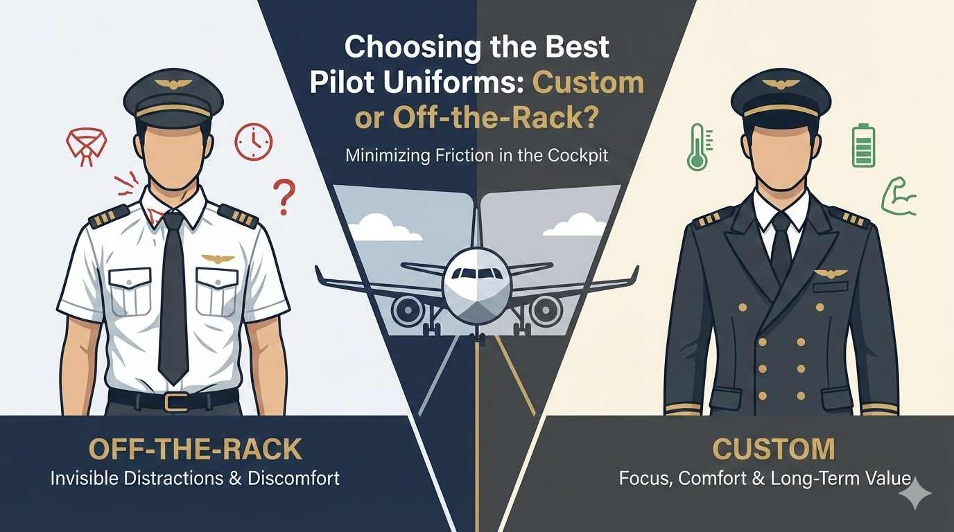 Choosing the Best Pilot Uniforms: Custom or Off-the-Rack?