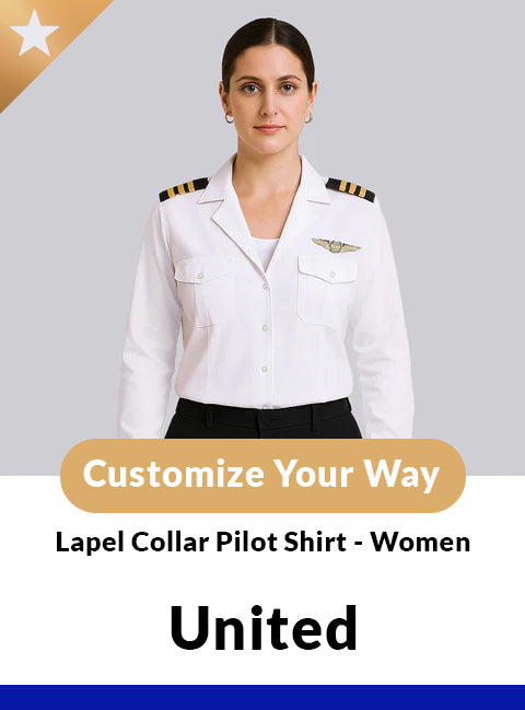 United Custom Lapel Collar Women Long Sleeve Pilot Shirt