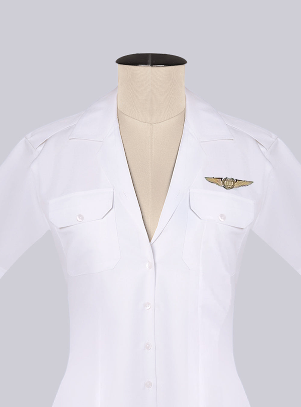 American Airlines Custom Lapel Collar Women's Short Sleeve Shirt