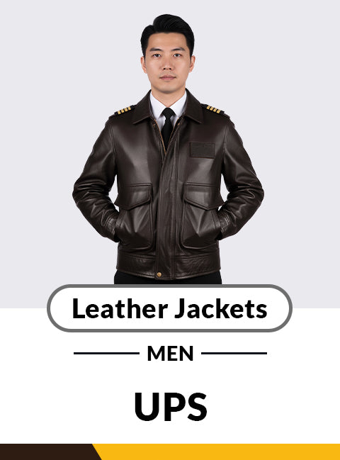UPS Brown Uniform Leather Jackets Men