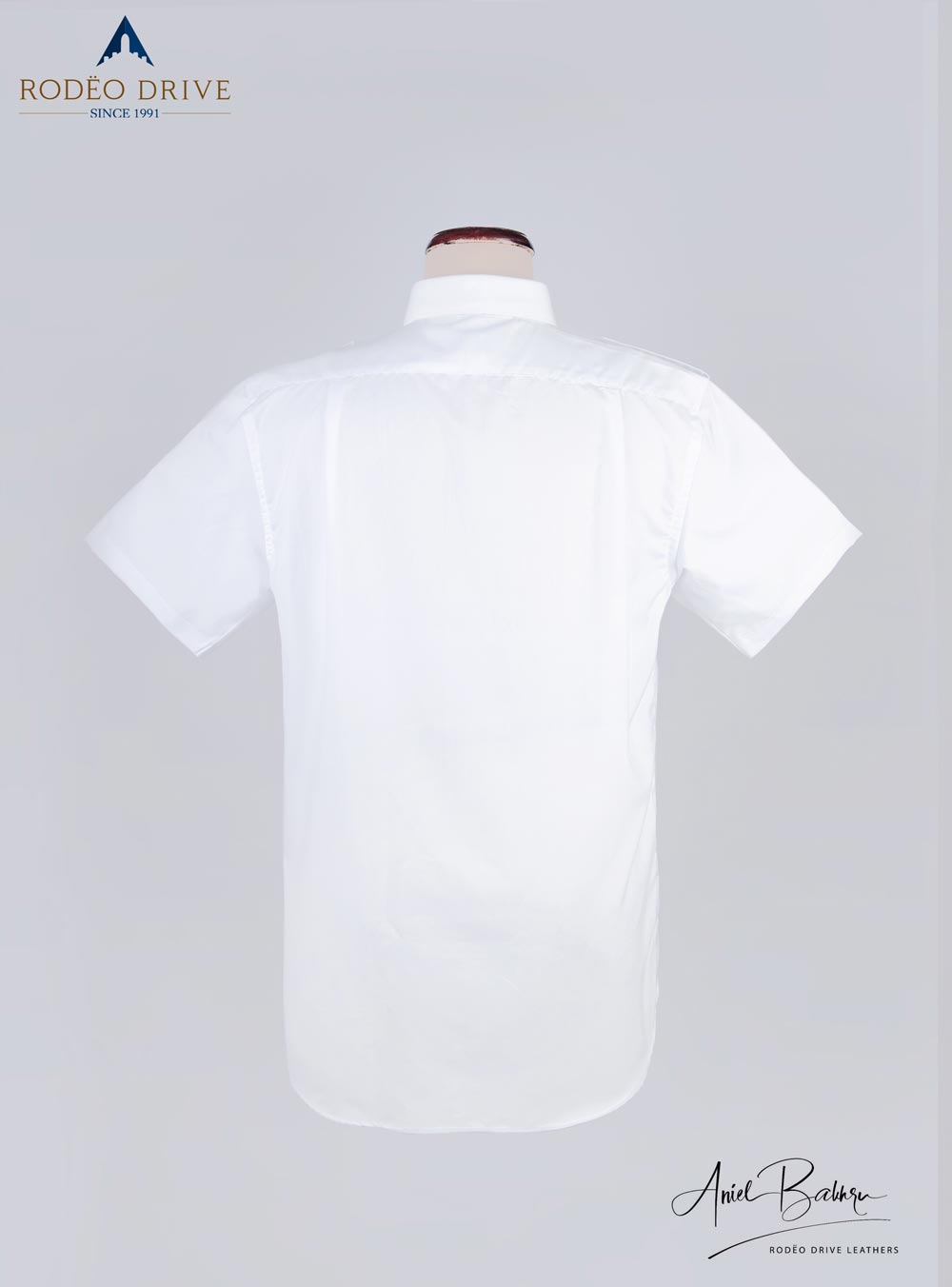 back side image of white Pilot Shirt