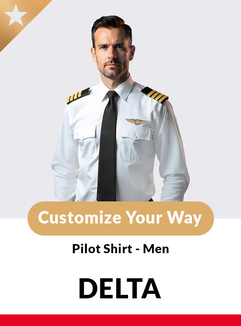 Men's Long Sleeve Pilot Shirt | Custom Tailored | Delta