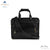 FRONT VIEW OF BLACK LEATHER BAG