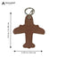 AIRPLANE LEATHER BAG TAG WITH KEY RING - SMALL DARK TAN