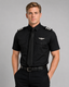 Men's Black Pilot Shirt - Short Sleeve - Tailored - PetJet