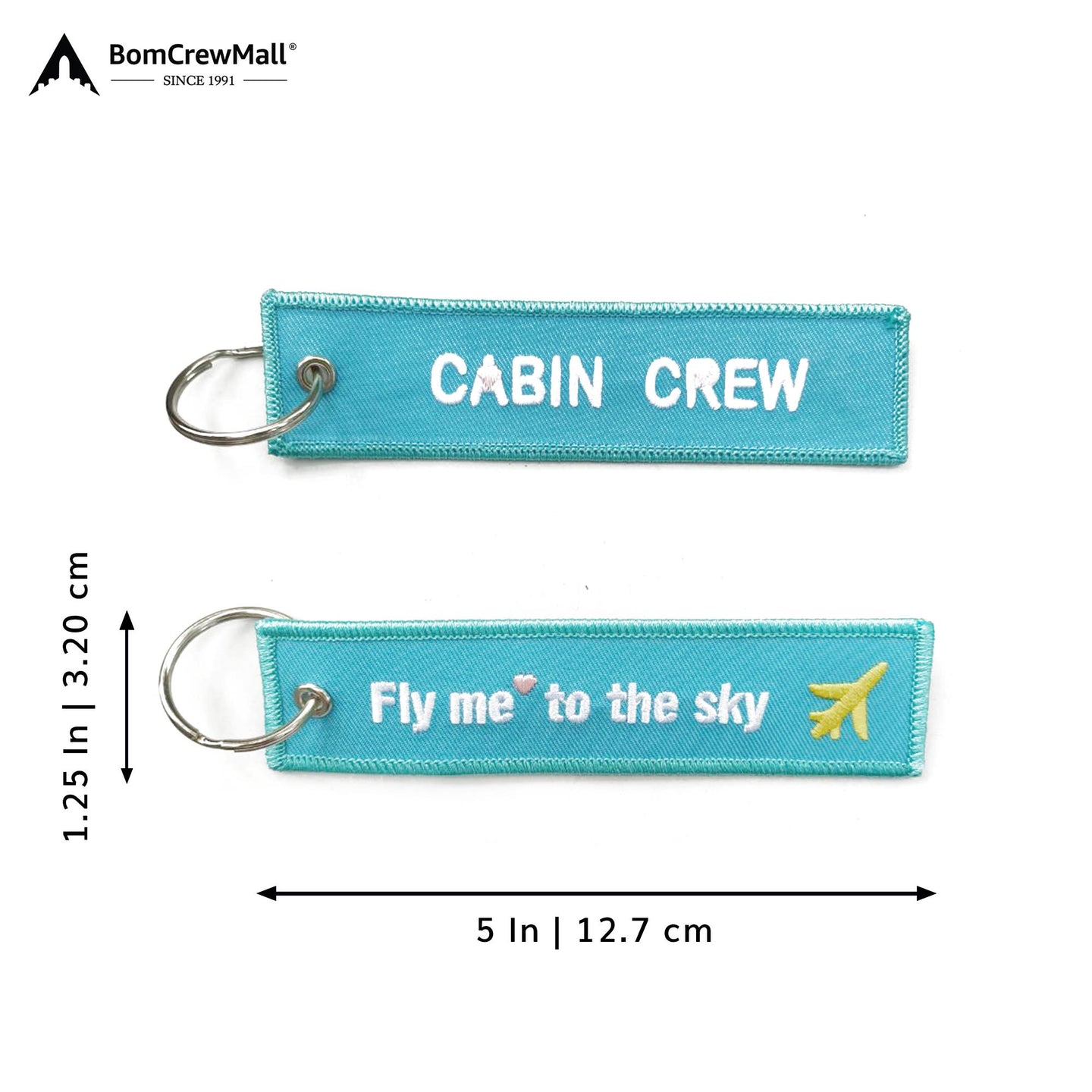 CABIN CREW EMBROIDERY BAG TAG -TURQUOISE