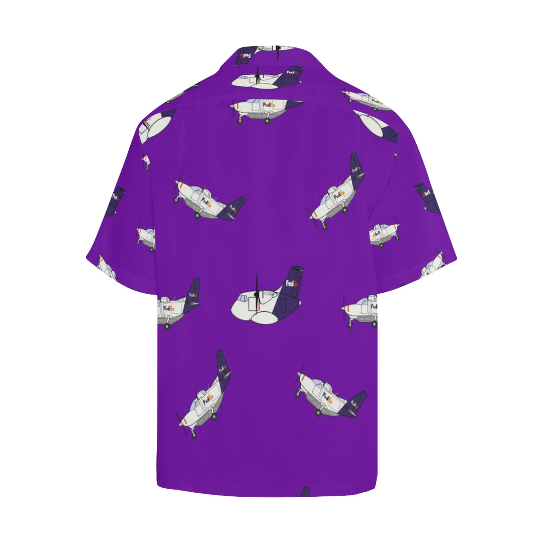 Caravan ATR FedEx Purple Hawaiian Shirt