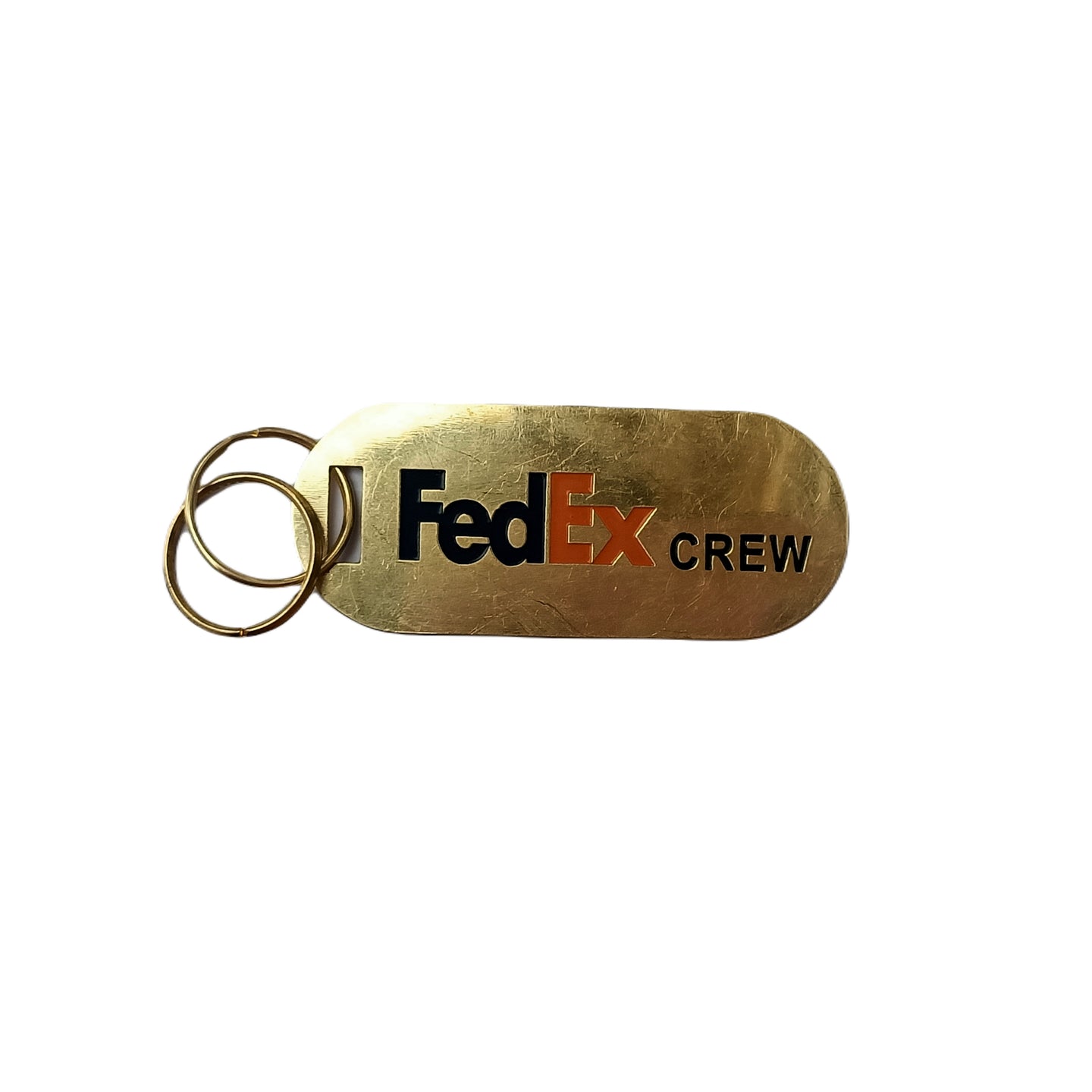 FEDEX CREW BRASS TAG OVAL GOLDEN
