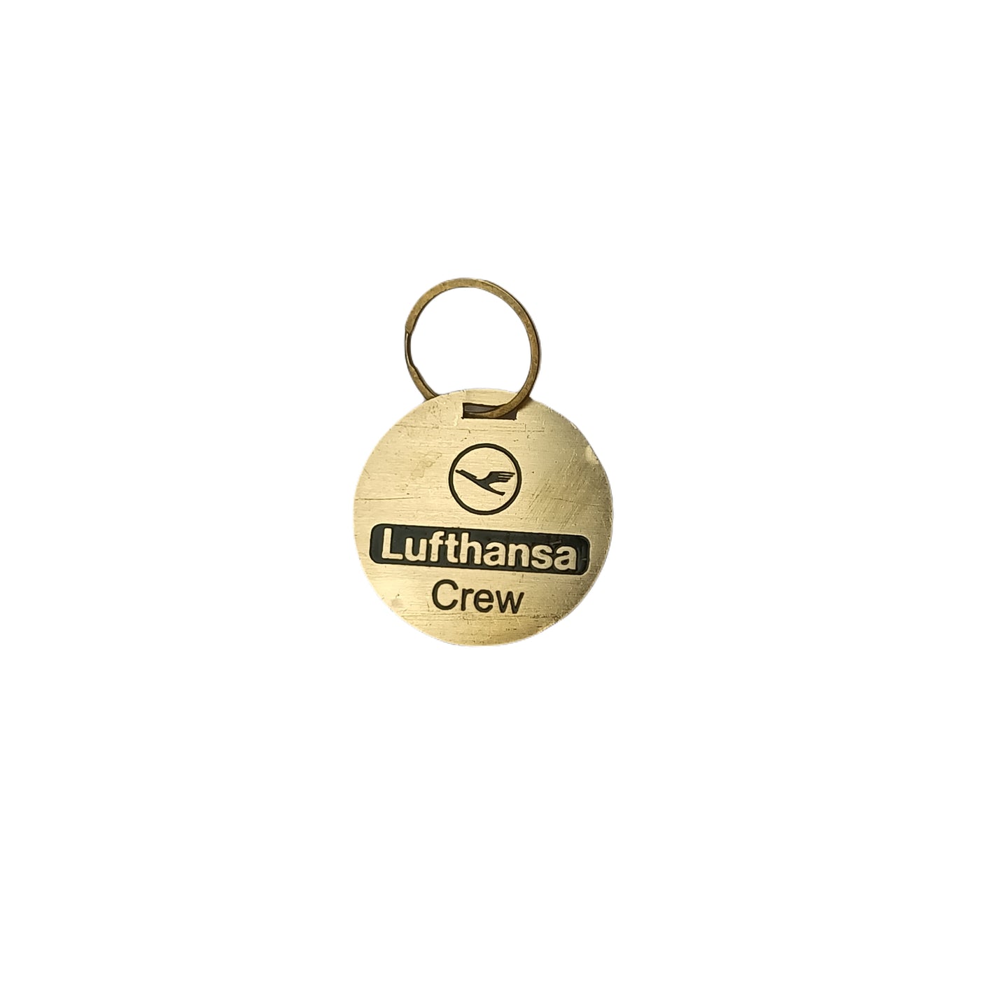 LUFTHANSA CREW BRASS TAG ROUND GOLDEN