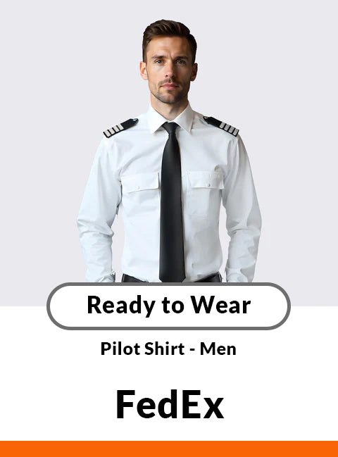 Men's Long Sleeve Pilot Shirt - Standard Fit - FedEx