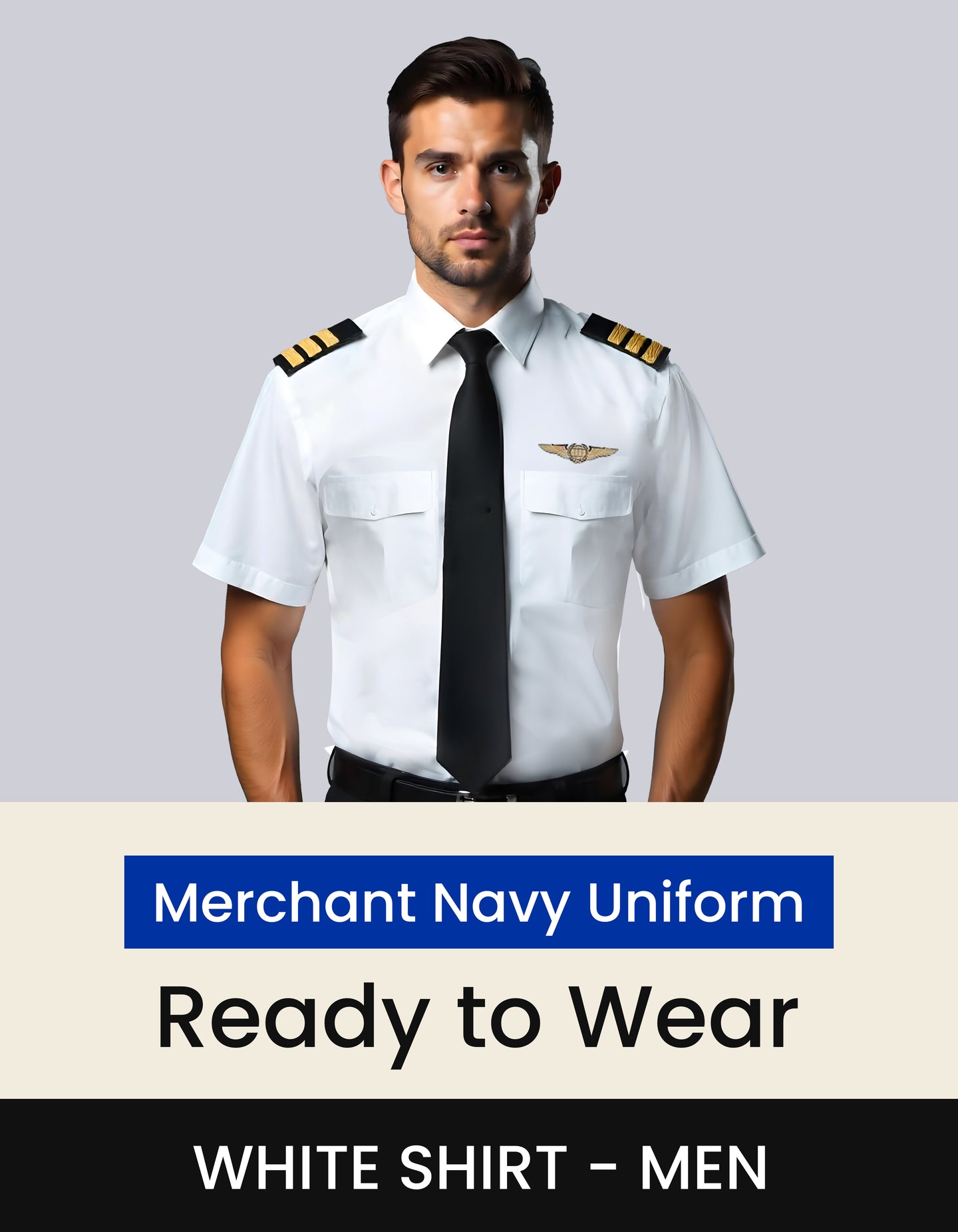 Merchant Navy Uniform White Shirt – Men’s