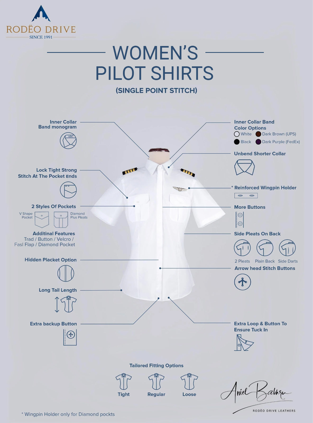 Delta Women’s Tailored Pilot Shirt – Short Sleeve
