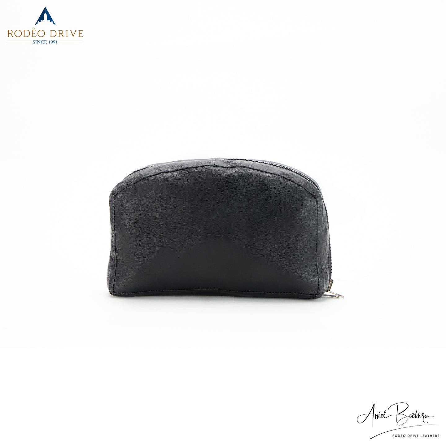 Front view of COLLAPSIBLE LEATHER BACKPACK