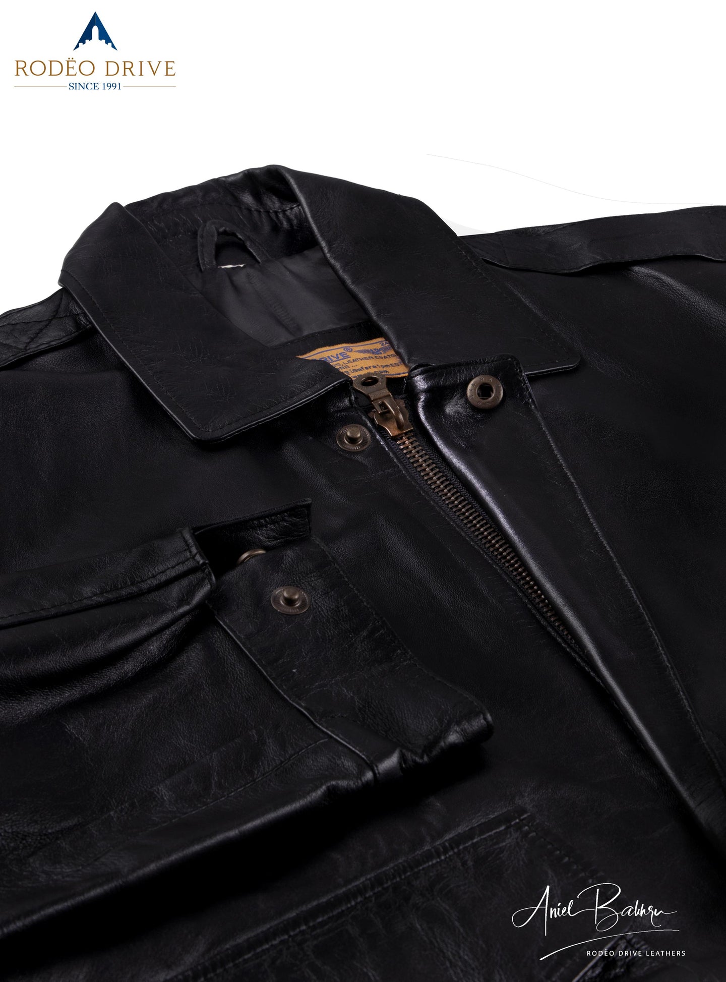 Front image of zipper ARMY HELICOPTER BOMBER JACKET