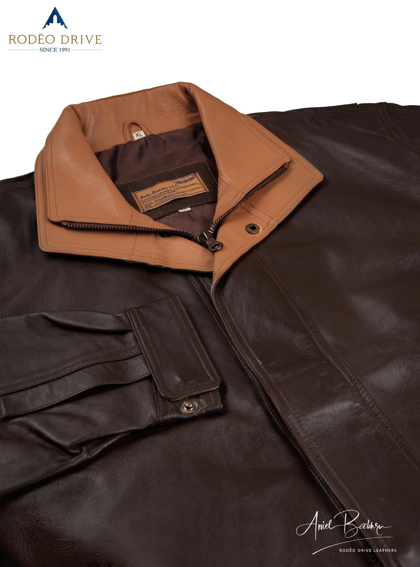 Image of front side of 2 Color Bomber zipper jacket. Collar is visible.
