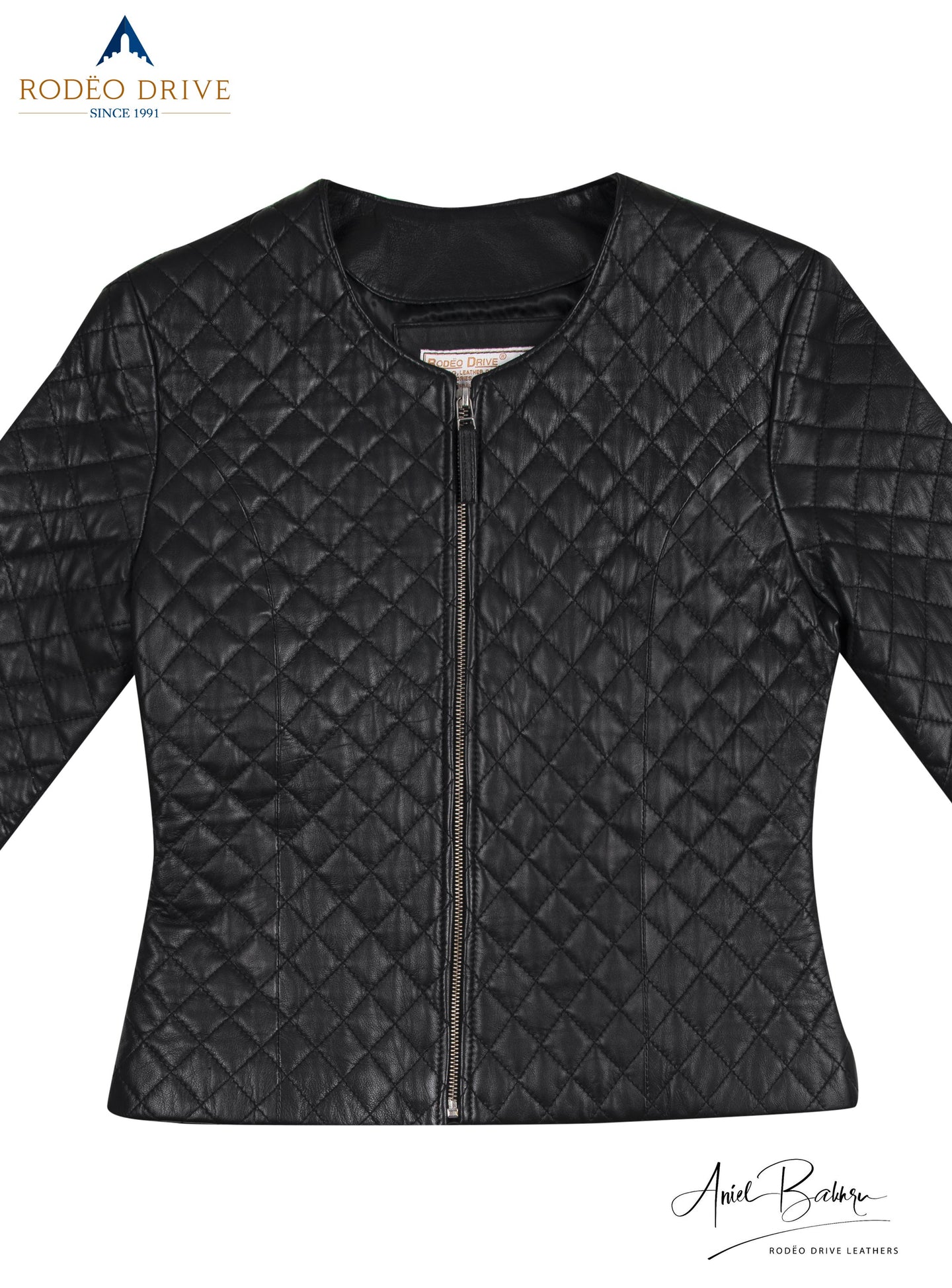 Complete image of black CHANNEL DIAMOND STITCH JACKET