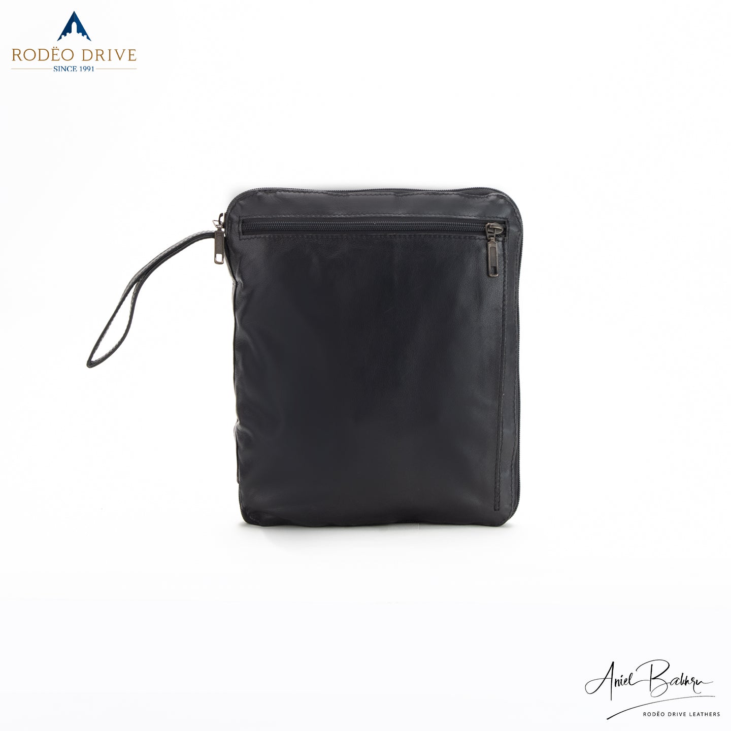 Back sideview of black COLLAPSIBLE BACKUP CHECKIN BAG. Side zip visible