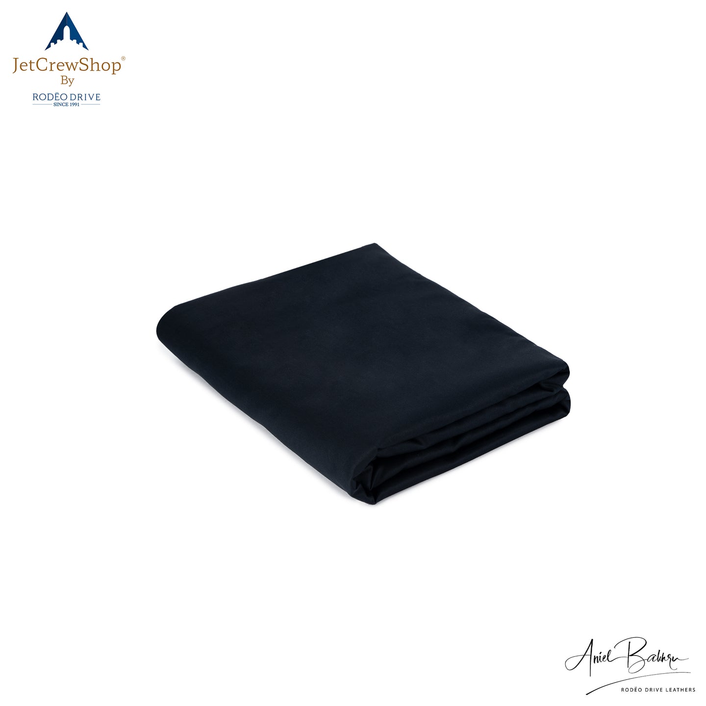 image of folded sleeping sack. It is dark color.
