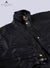 Close image of BOMBER JACKET . The turtle neck is displayed. Jacket is buttoned.