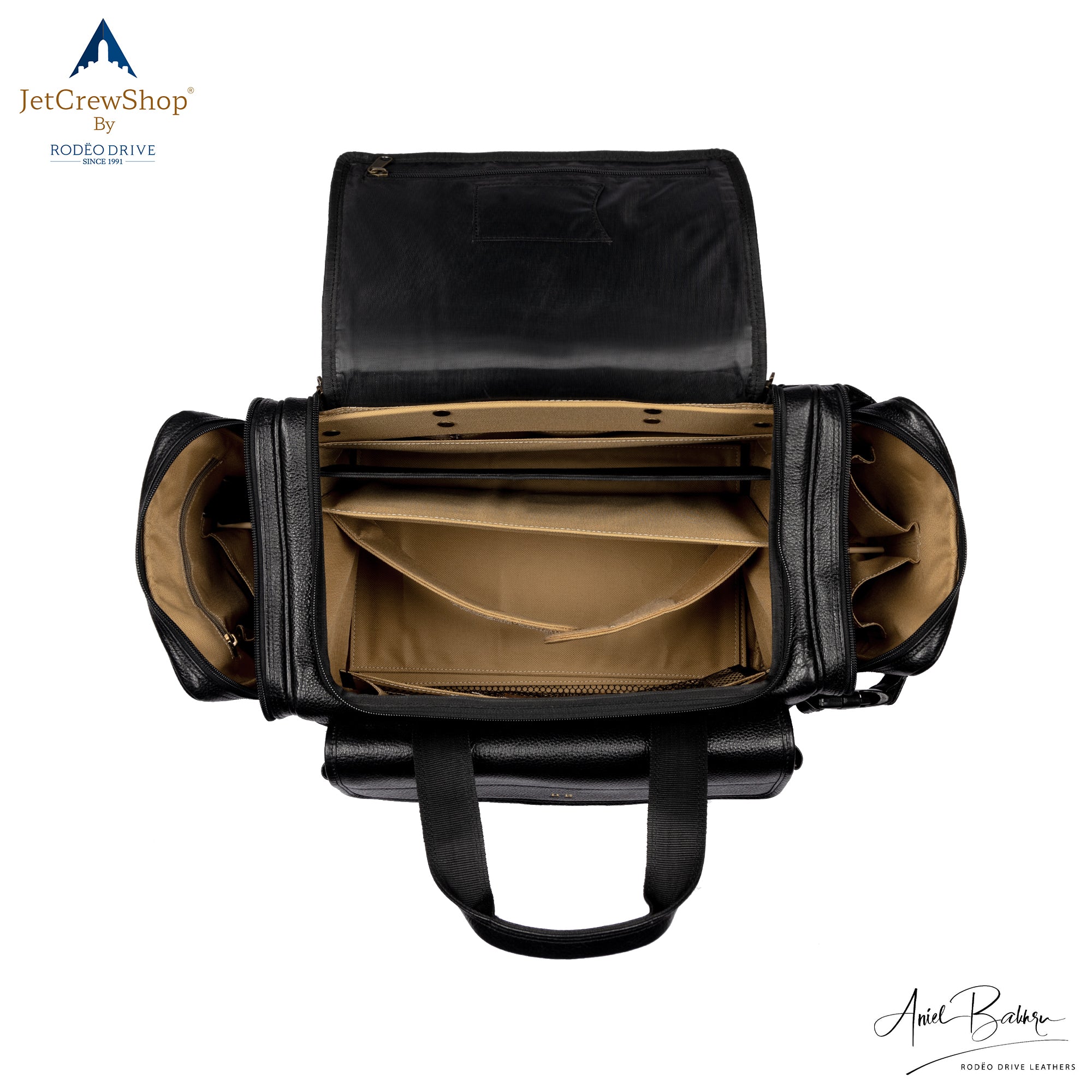 Image showcasing all the compartments of COMMUTER AIRSIDE PILOT BAG