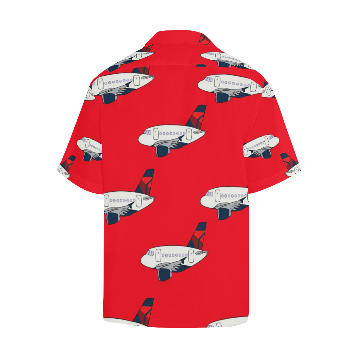 back side image of RED HAWAIIAN SHIRT