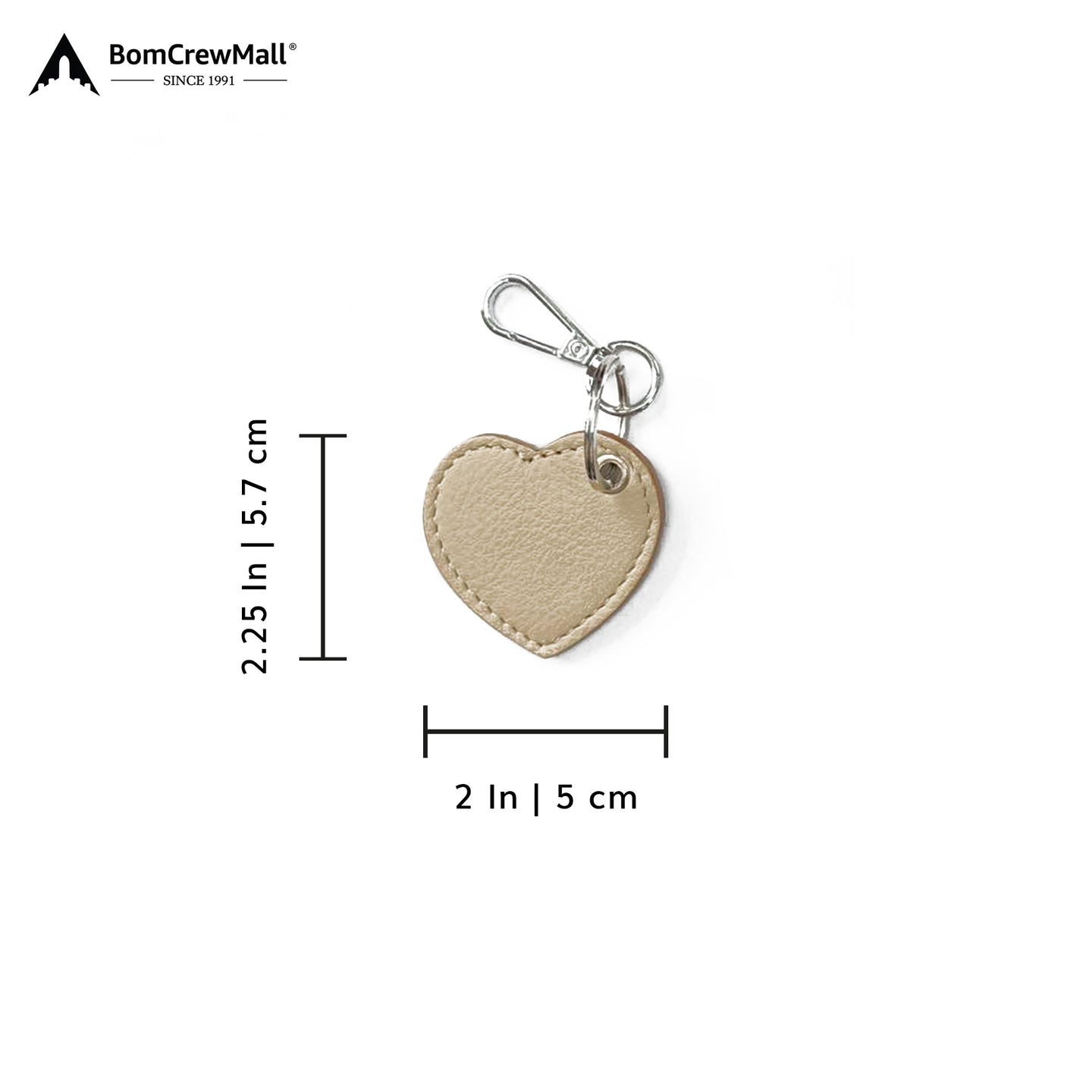 cream HEART SHAPE BAG TAG - KEY HOLDER