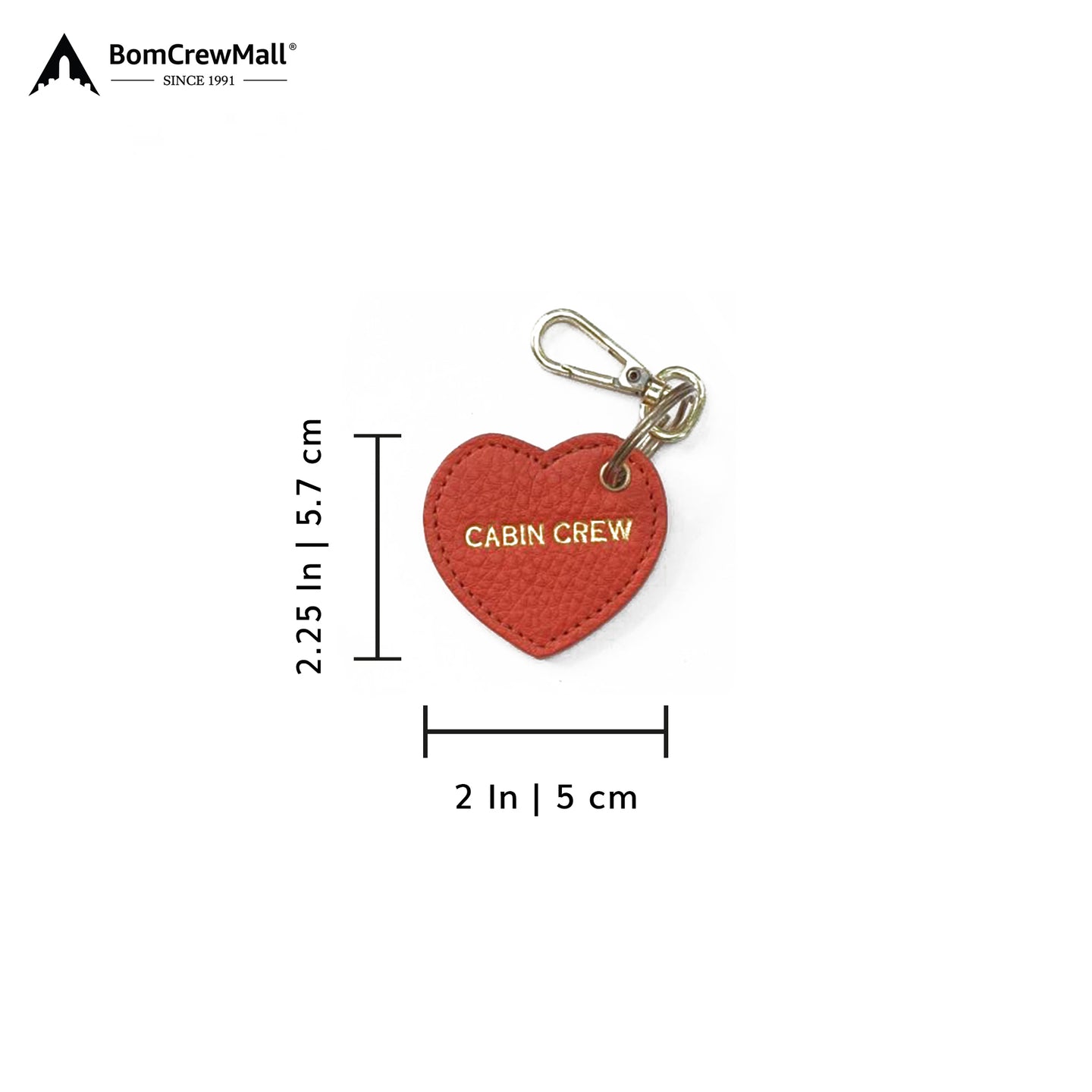 Red colour HEART SHAPE BAG TAG - KEY HOLDER