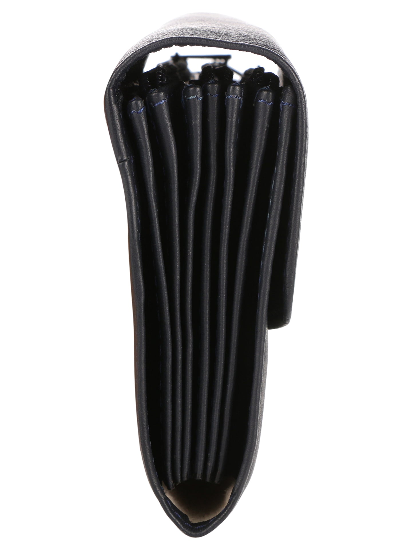 Side view of black Multi-Currency Wallet . It looks slim and handy