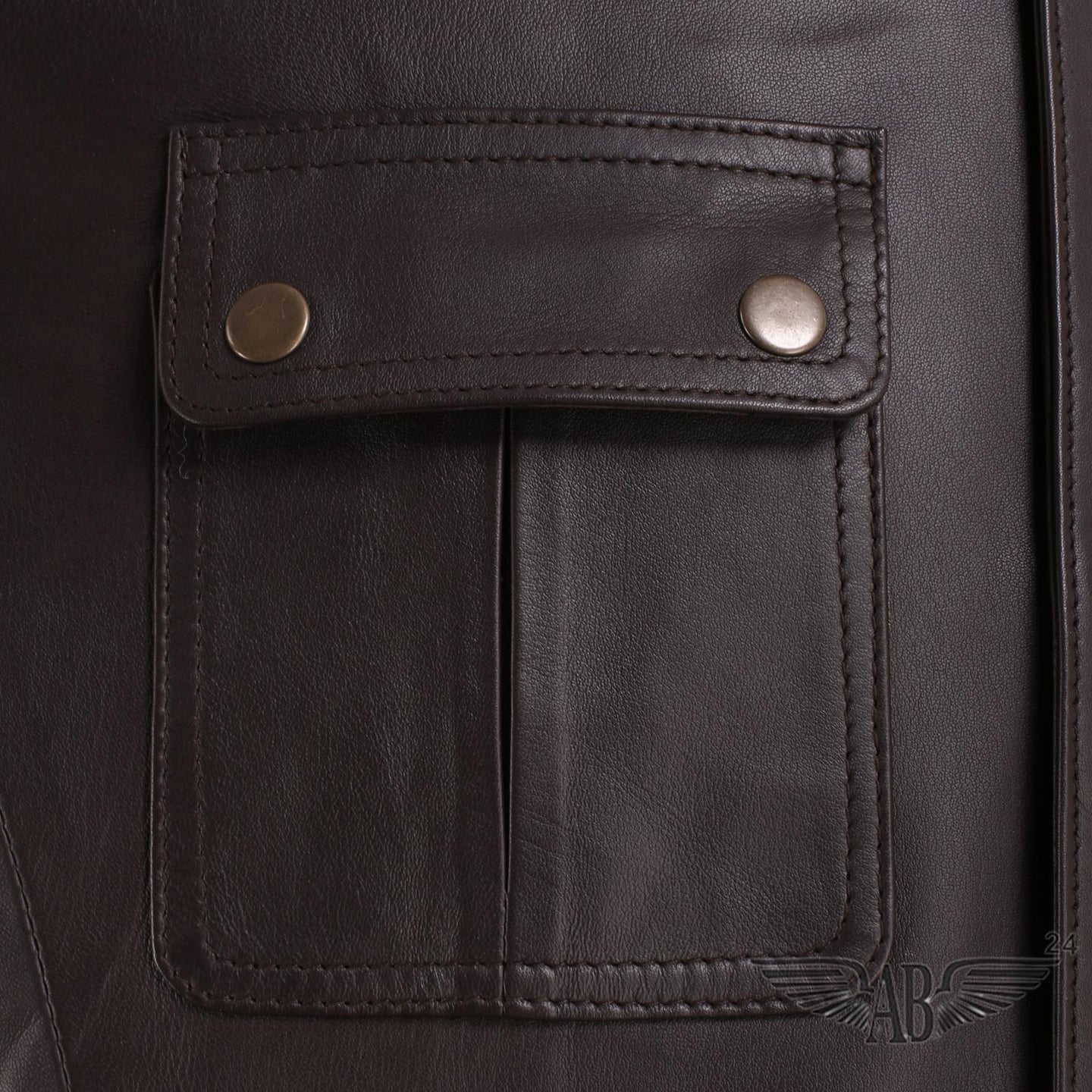 Pocket image of BELSTAF BIKER FASHION JACKET MENS. Pocket is buttoned.