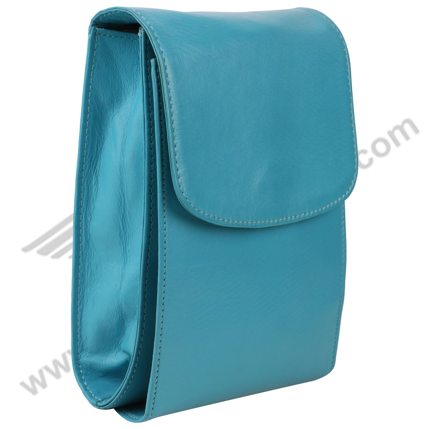 Side image of stylish blue MULTI POCKET CROSS BODY HAND BAG