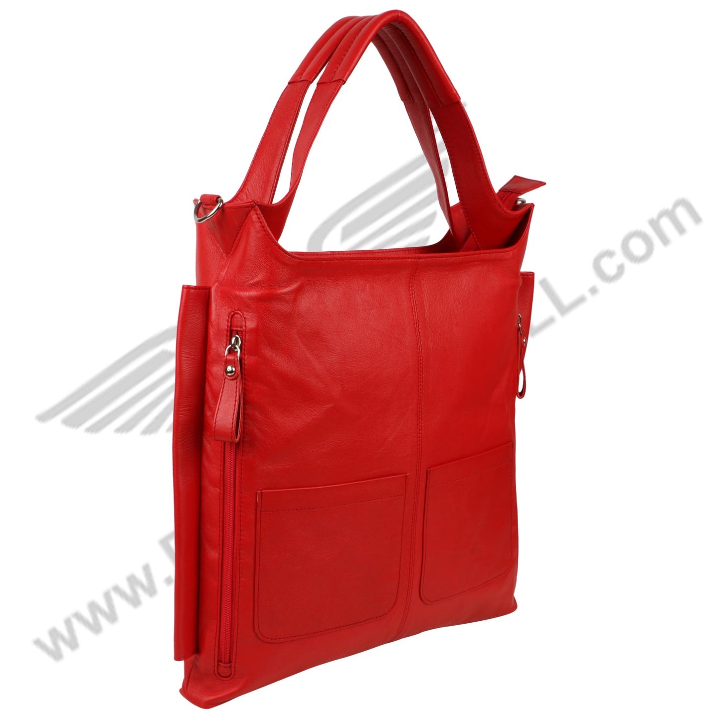 Side image of red FER GAMO HAND BAG