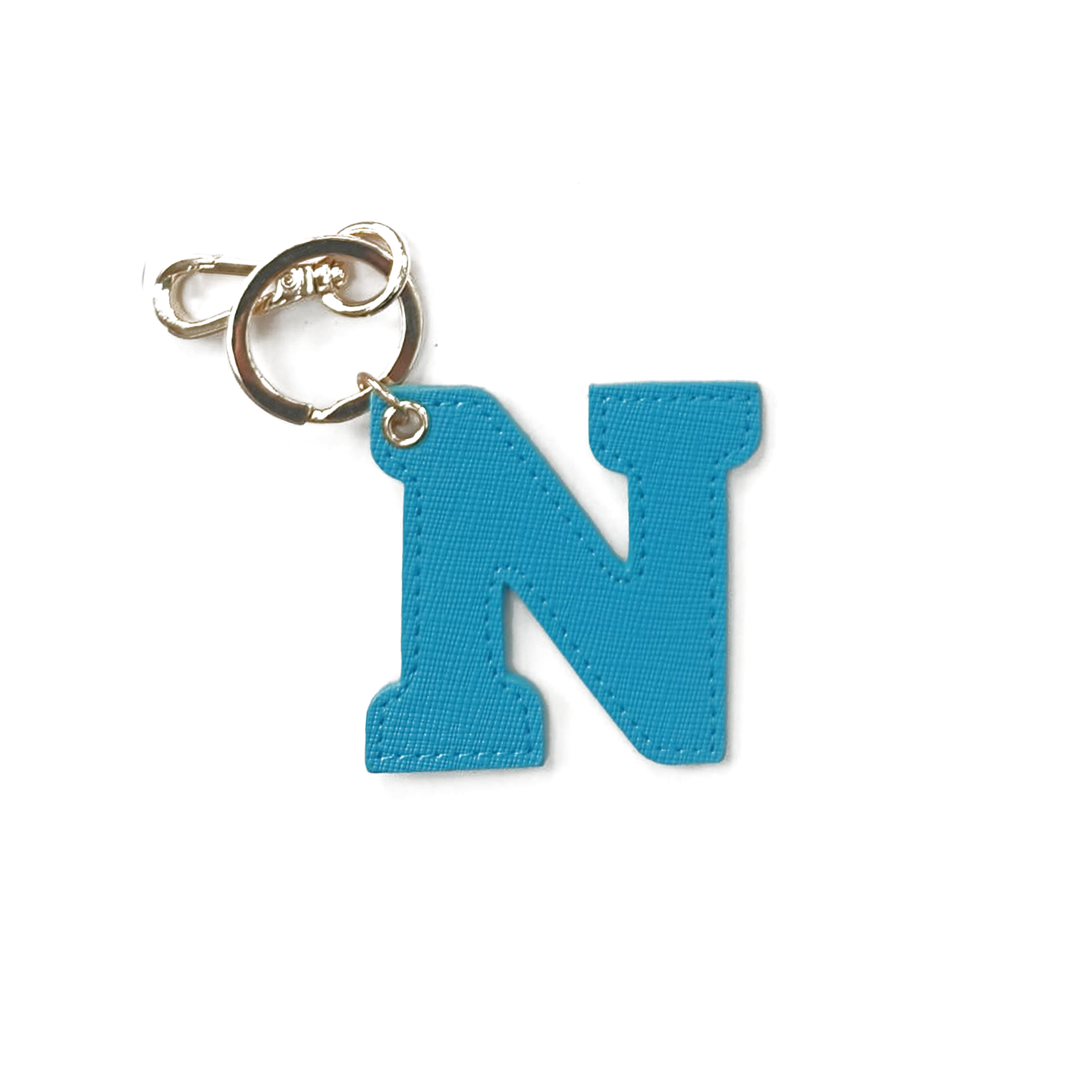 blue N ALPHABET BAG TAG - KEY HOLDER