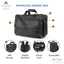 anatomy of black PILOT BAG. With help of images the utility of bag is depicted. It showcase features of EFB storage, Hidden backpack, Infinite mesh and expandable.