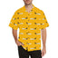 a model wearing YELLOW HAWAIIAN SHIRT. the shirt is stylish and apt for warm seasons