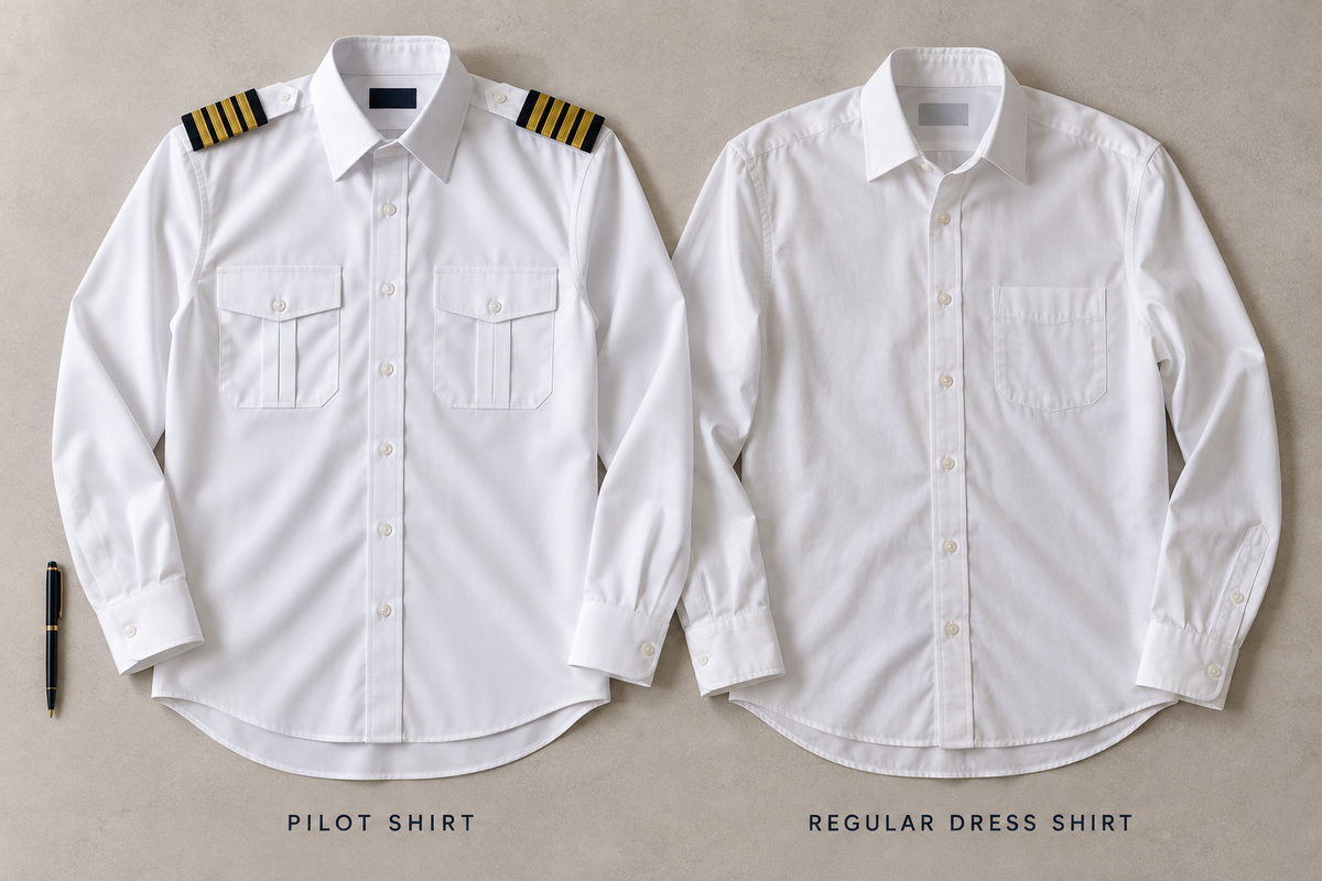 Pilot Shirt vs Regular Dress Shirt: What's the Difference?