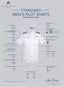 Complete anatomy of white Standard Pilot Shirt. Every part of it is described in detail.