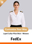 FedEx Custom Lapel Collar Women’s Long Sleeve Pilot Shirt