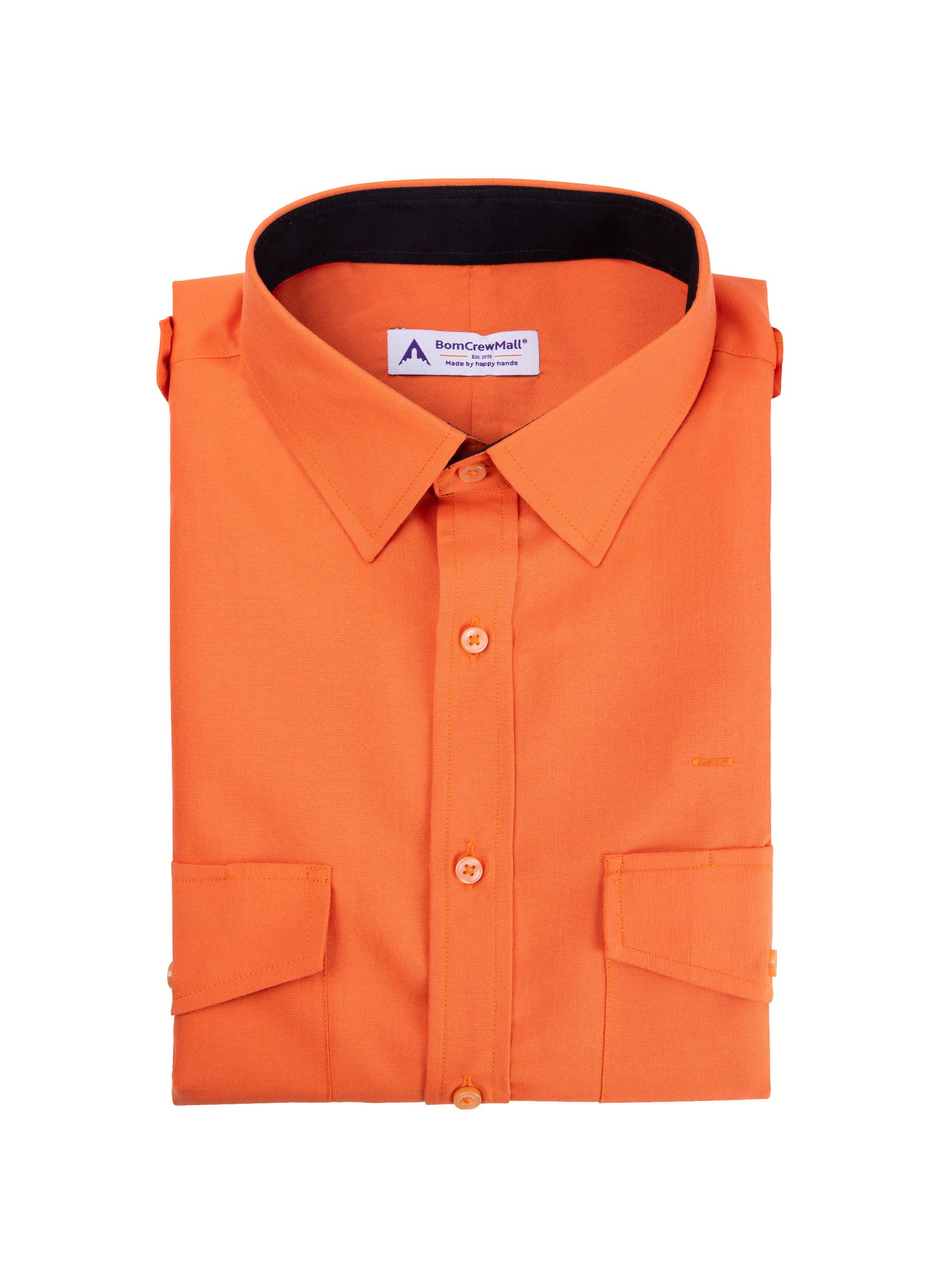 Custom Orange Pilot Shirt Men