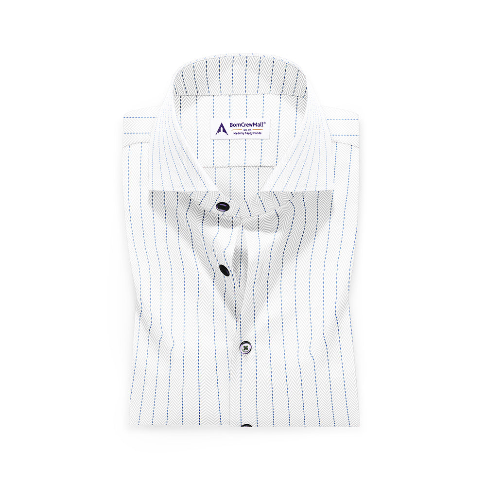 White n Blue in Stripes BT100243