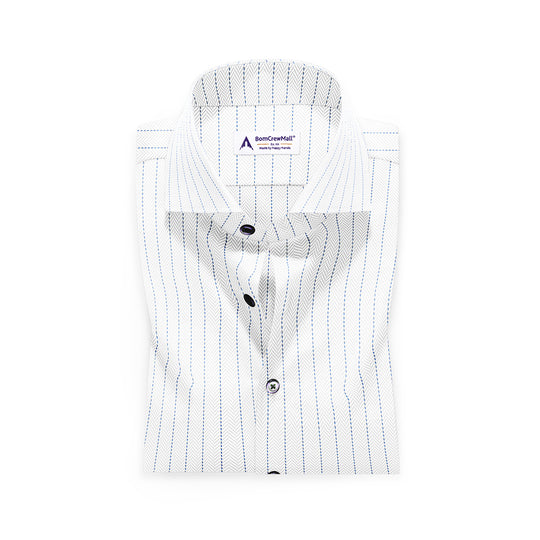 White n Blue in Stripes BT100243