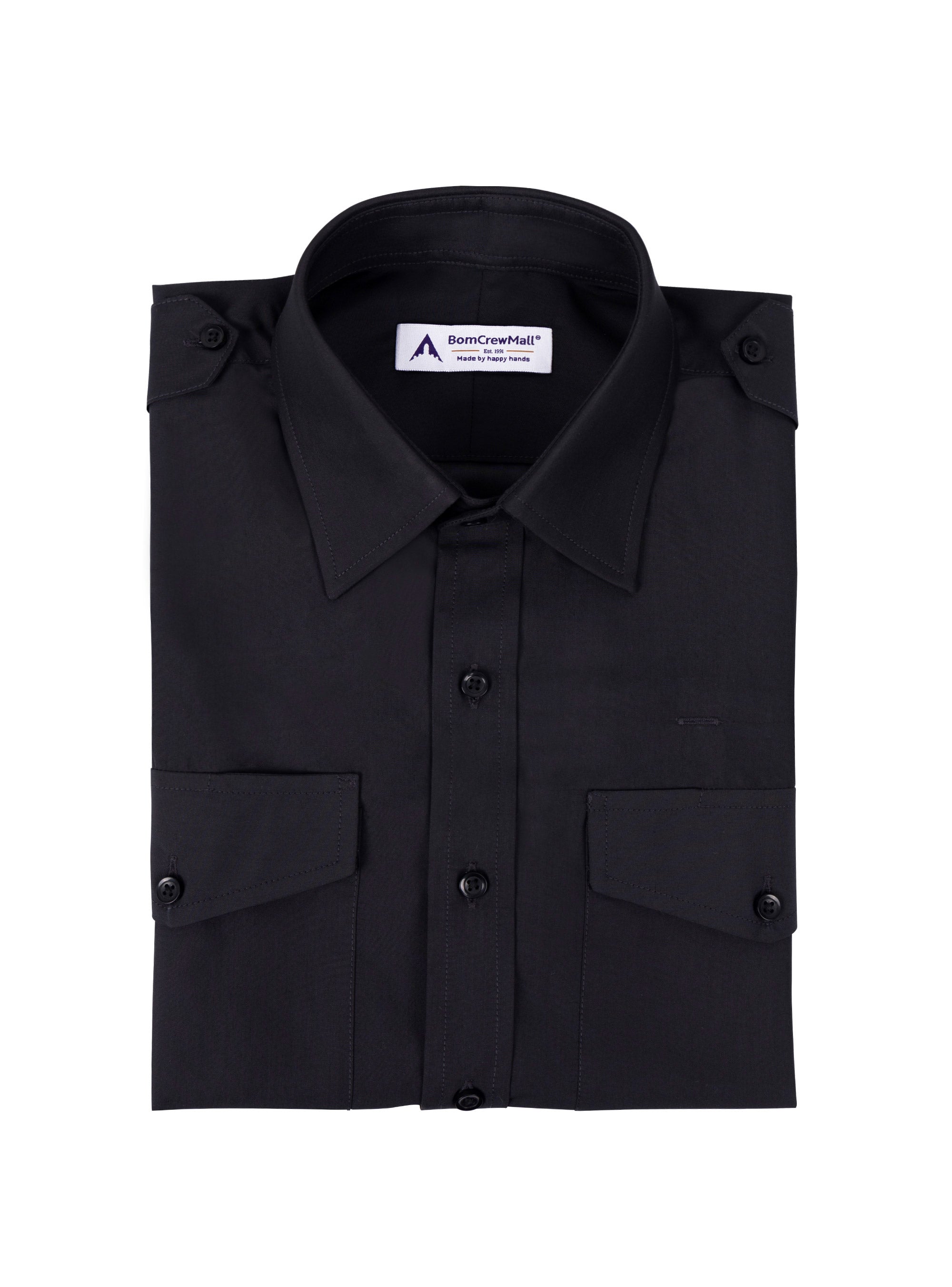 Black Short Sleeve Standard Pilot Shirt – Men’s