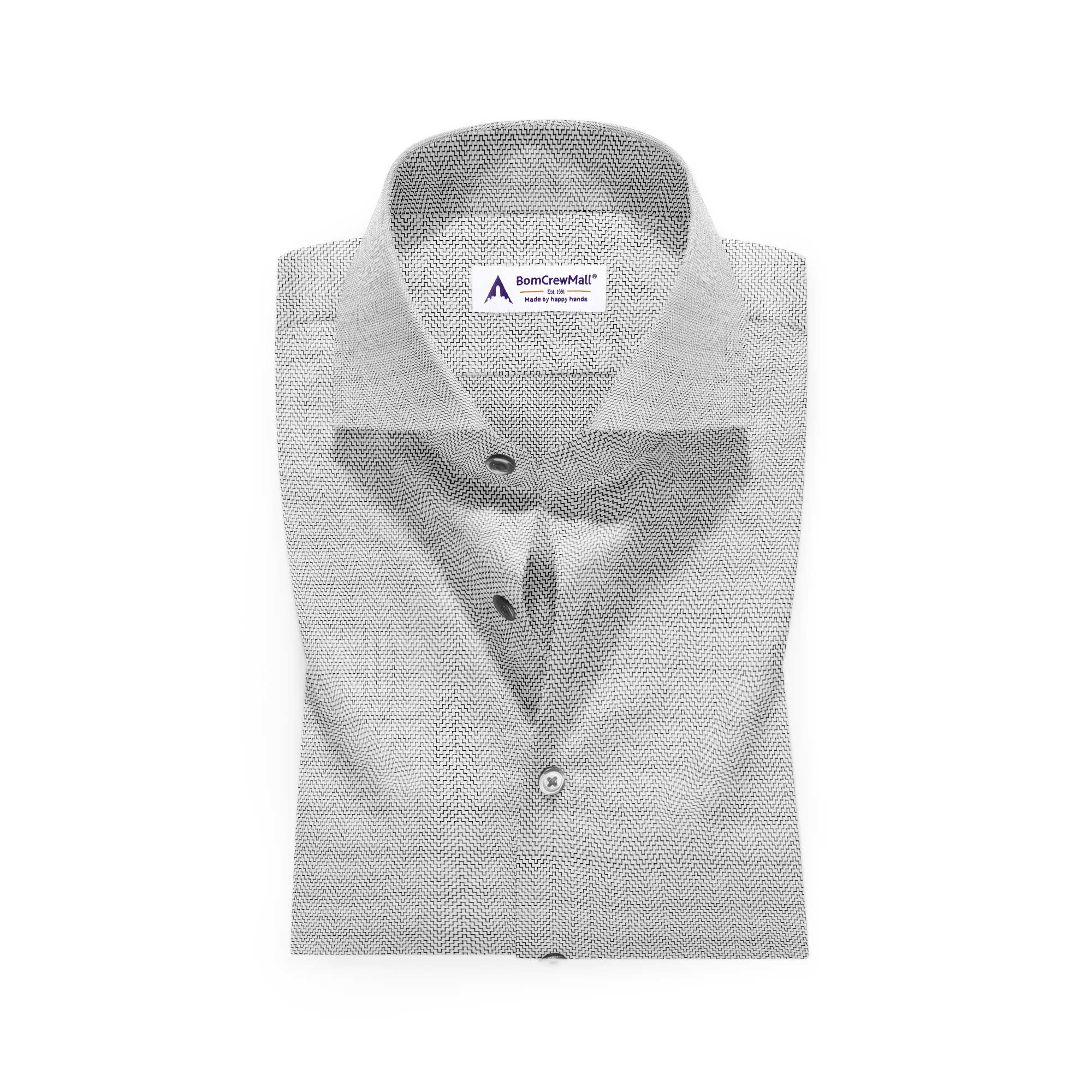 WHITE BLACK IN DOBBY PRINT BT100238