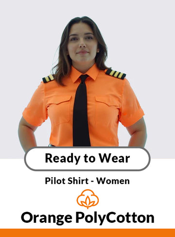 Orange Short Sleeve Standard Pilot Shirt – Women’s