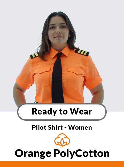 Orange Short Sleeve Standard Pilot Shirt – Women’s
