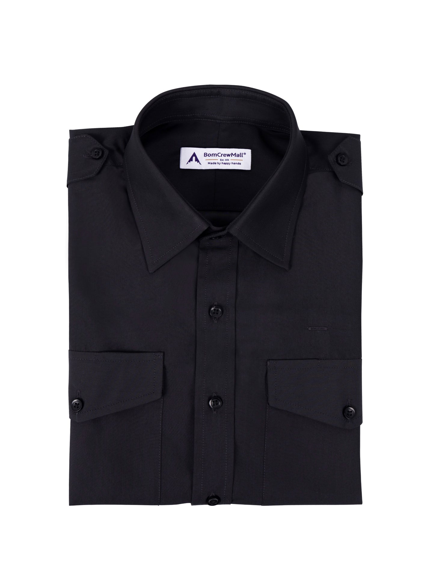 Custom Short Sleeve Black Pilot Shirt – Men’s