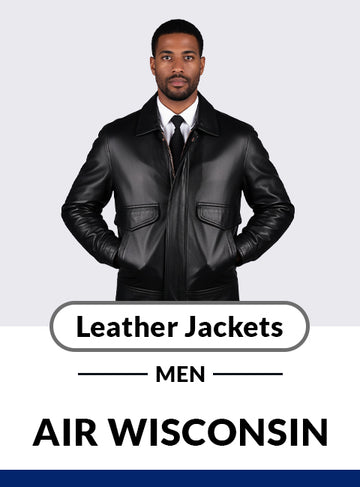 Air Wisconsin Uniform Leather Jackets Men