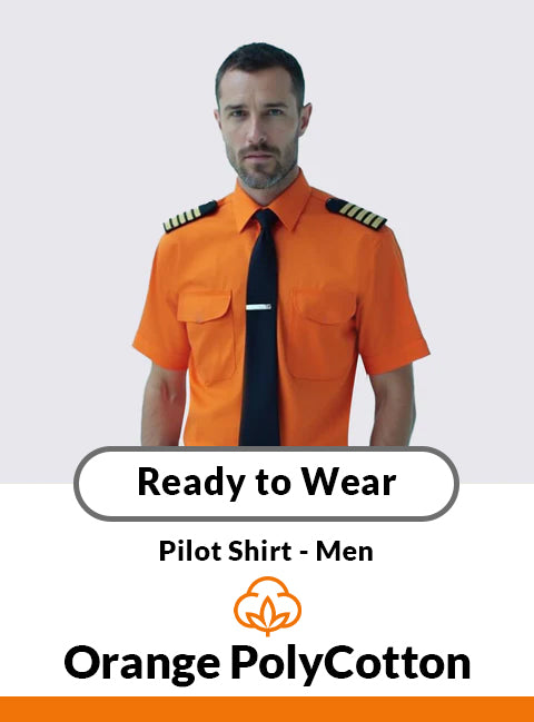 Orange Short Sleeve In-Stock Pilot Shirt – Men’s