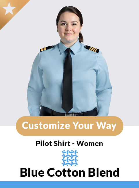 Custom Long Sleeve Blue Miami Pilot Shirt – Women’s