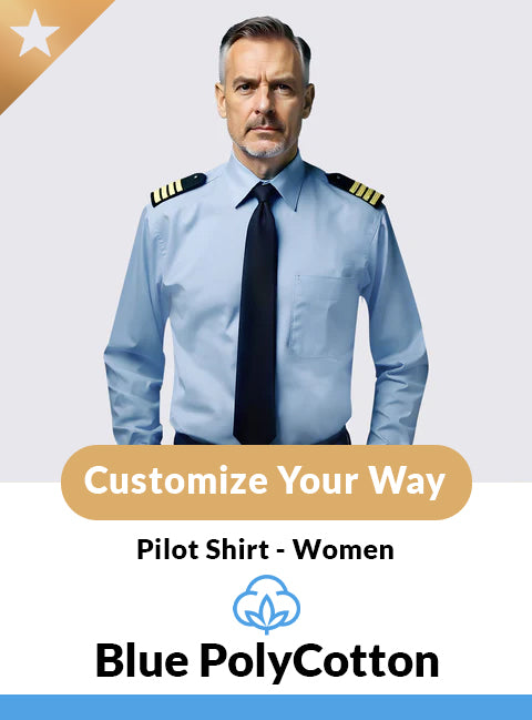 Custom Long Sleeve Blue Pilot Shirt – Men’s