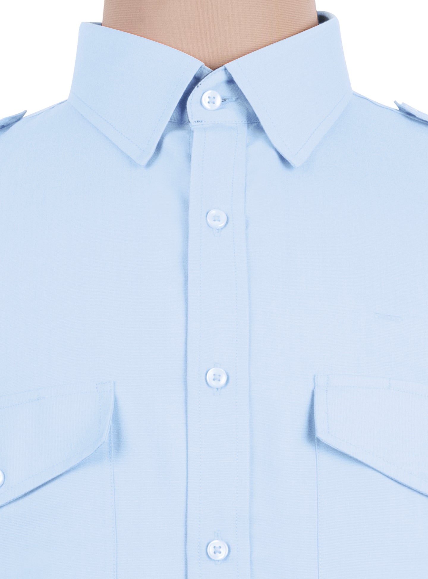 Custom Short Sleeve Blue Polycotton Pilot Shirt – Men’s